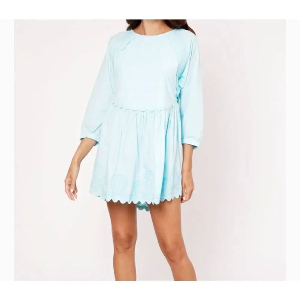 Juliet Dunn London Batwing light blue Dress sz 1 (US 4-6)